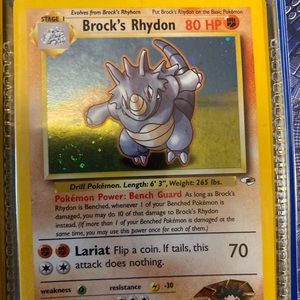 Brock’s Rhydon Rare Pokémon Card Holo